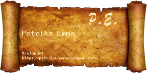 Petrika Emma névjegykártya